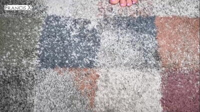 Horny big tits blonde worships cock with mouth & feet before a messy tit cumshot